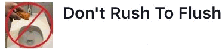 Don't Rush to Flush